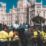 Cuerpo de Policía en la plaza de Cibeles, Madrid