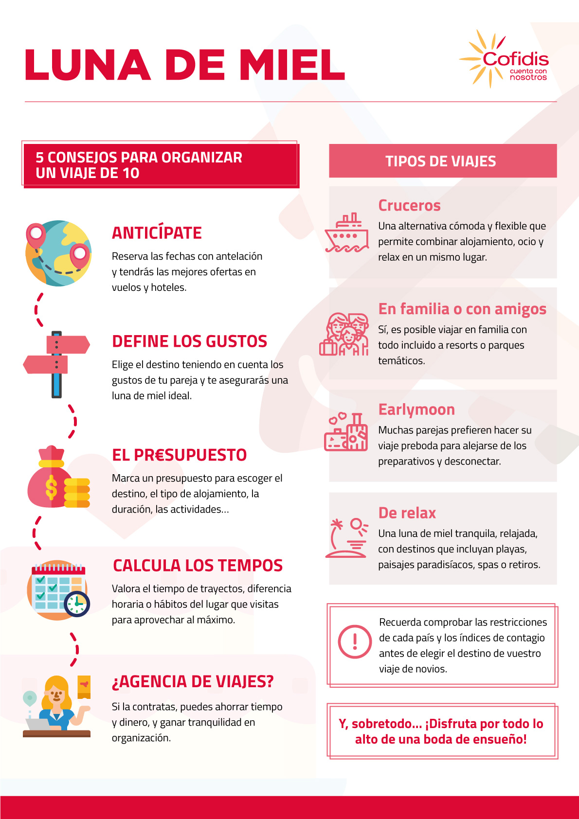 Consejos para organizar un viaje de novios de 10