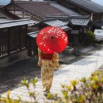 Chica de viaje por japón